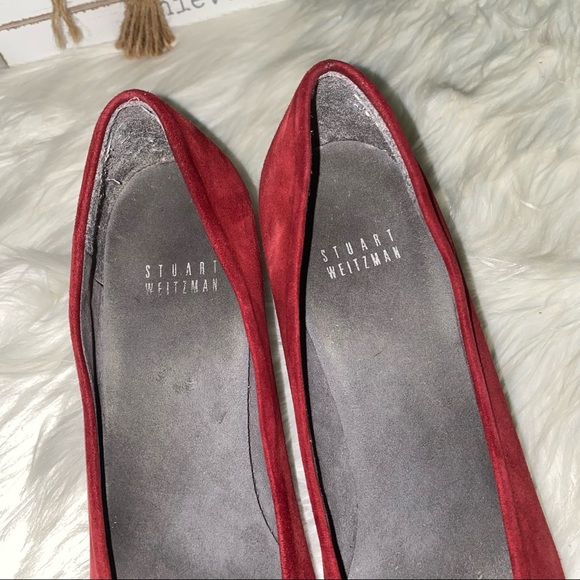 Stuart Weitzman red wedges suede shoes.Size 7 - Picture 7 of 11